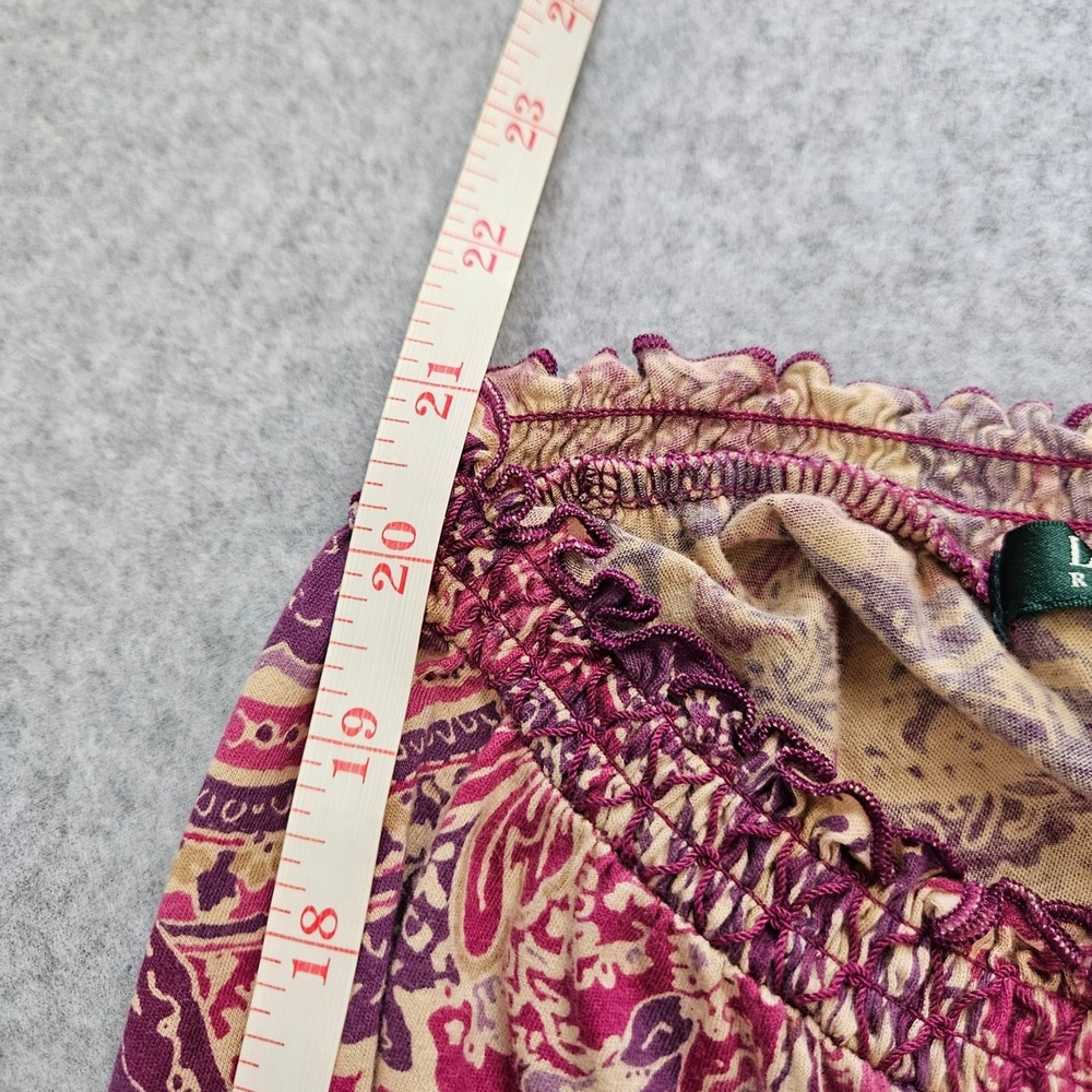 LAUREN RALPH LAUREN | Women Ruffle Blouse L Paisley Girly Feminine Boho Chic - Picture 16 of 16